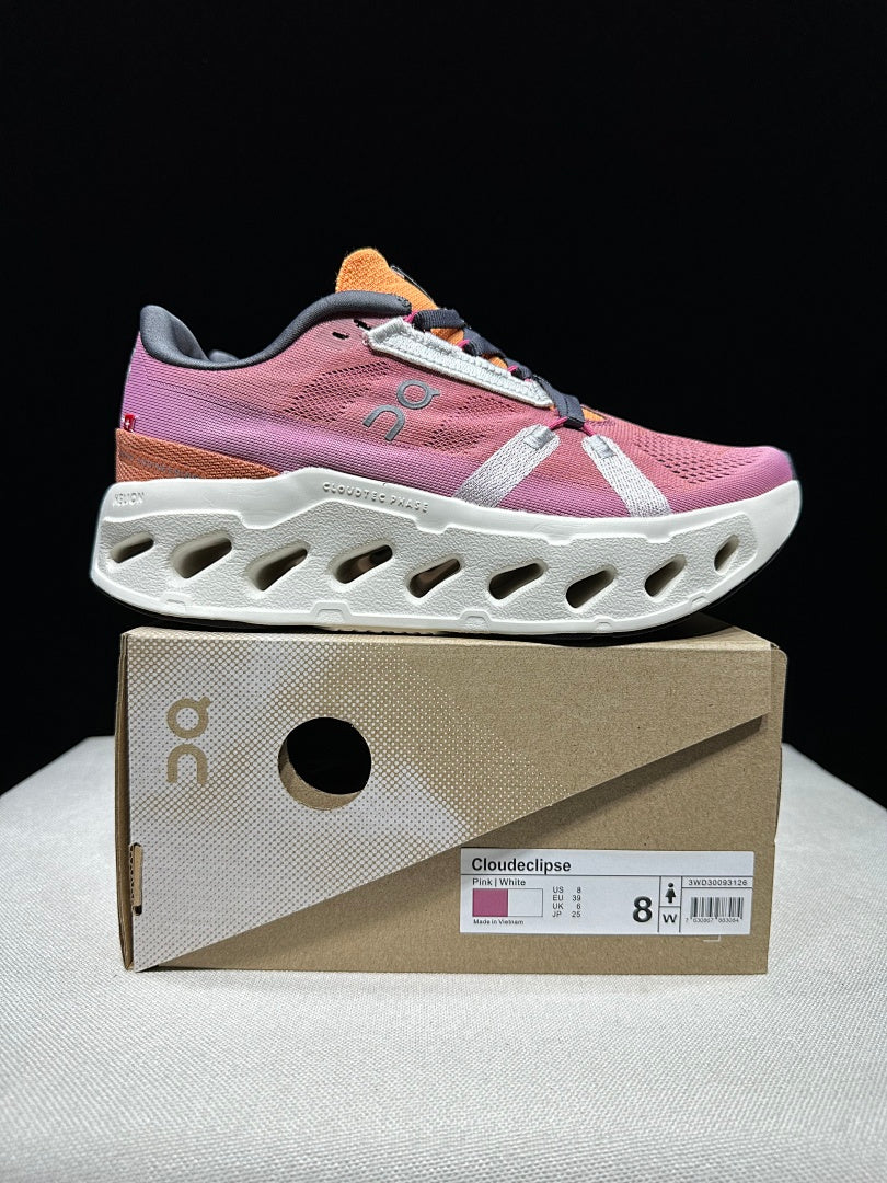 Pink and White On CloudEclipse Running Shoes - product image from the listing.