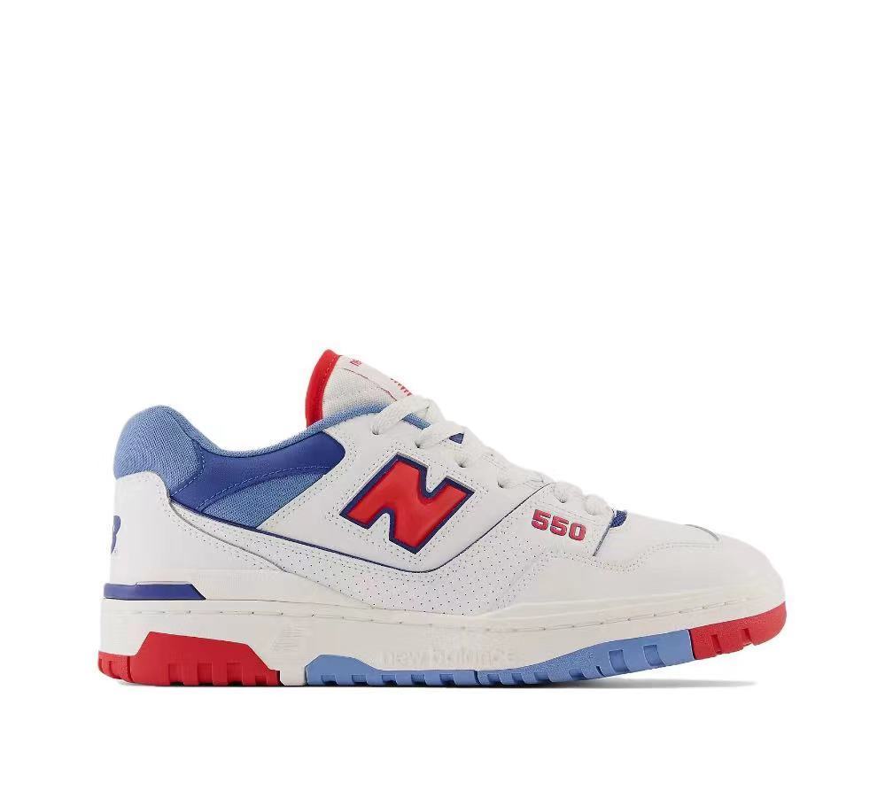 New Balance 550 White, Sneakers in Blue and Red BB550NCH - product image from the listing.
