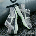 Gray and Volt Green Nike Air Zoom Vomero 5 Sneakers - product image from the listing.