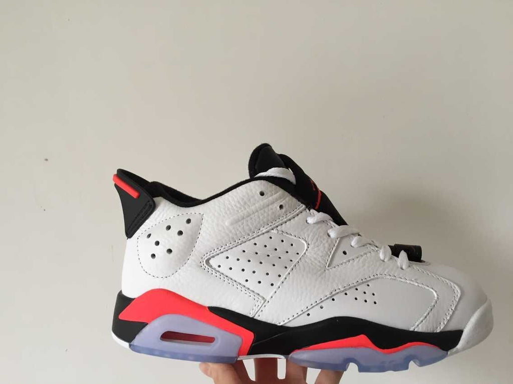 "Maldives" Jordan 6 Low White Black Red Sneakers - product image from the listing.