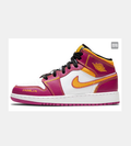 Jordan High-Top Sneakers in White Purple Yellow DC0500-100 - product image from the listing.