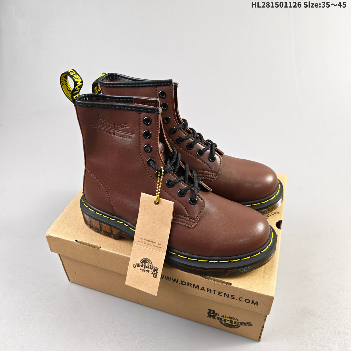 Dr. Martens 1460 Platform Lace-Up Boots, in Black and Brown - product image from the listing.