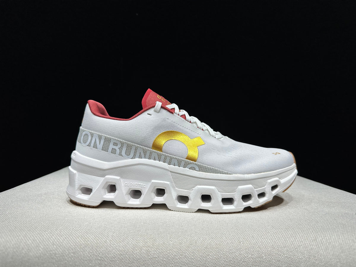 On Cloudmonster 2 Running Shoes in Pearl Ivory Gold - product image from the listing.