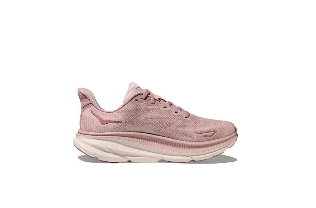 HOKA Clifton 9 Running Shoes in Pink - product image from the listing.