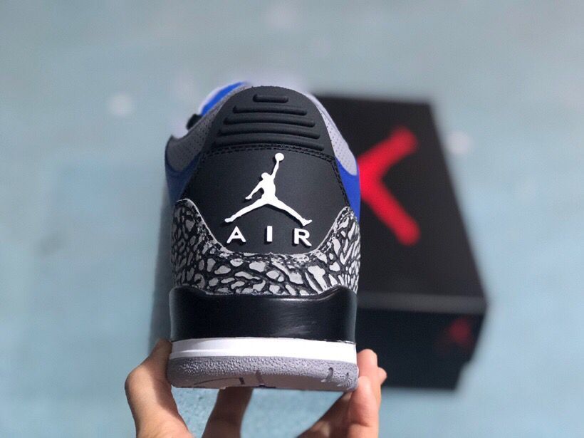 Jordan 3 Retro Sneakers in Royal Blue Grey CT8532-400 - product image from the listing.