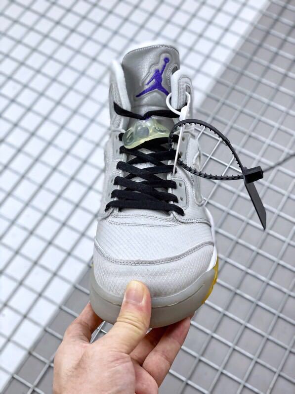 Air Jordan 5 x Off-White Sneakers in Grey CT8480-105 - product image from the listing.