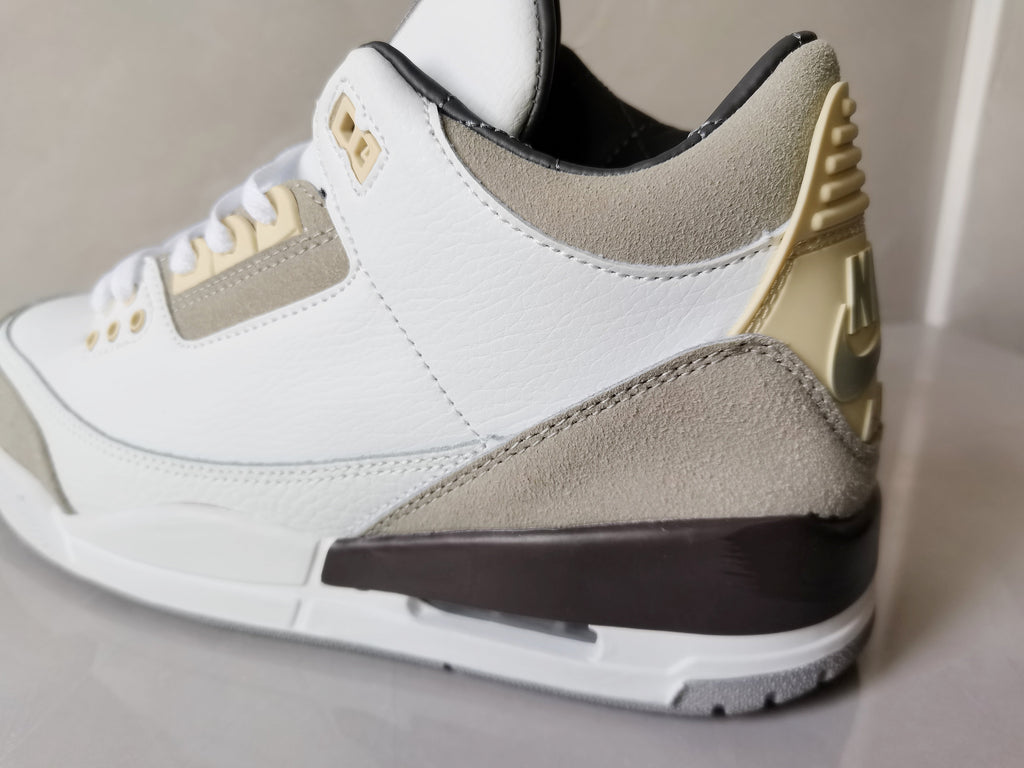 Sail and Grey Air Jordan 3 Retro SP Sneakers - product image from the listing.