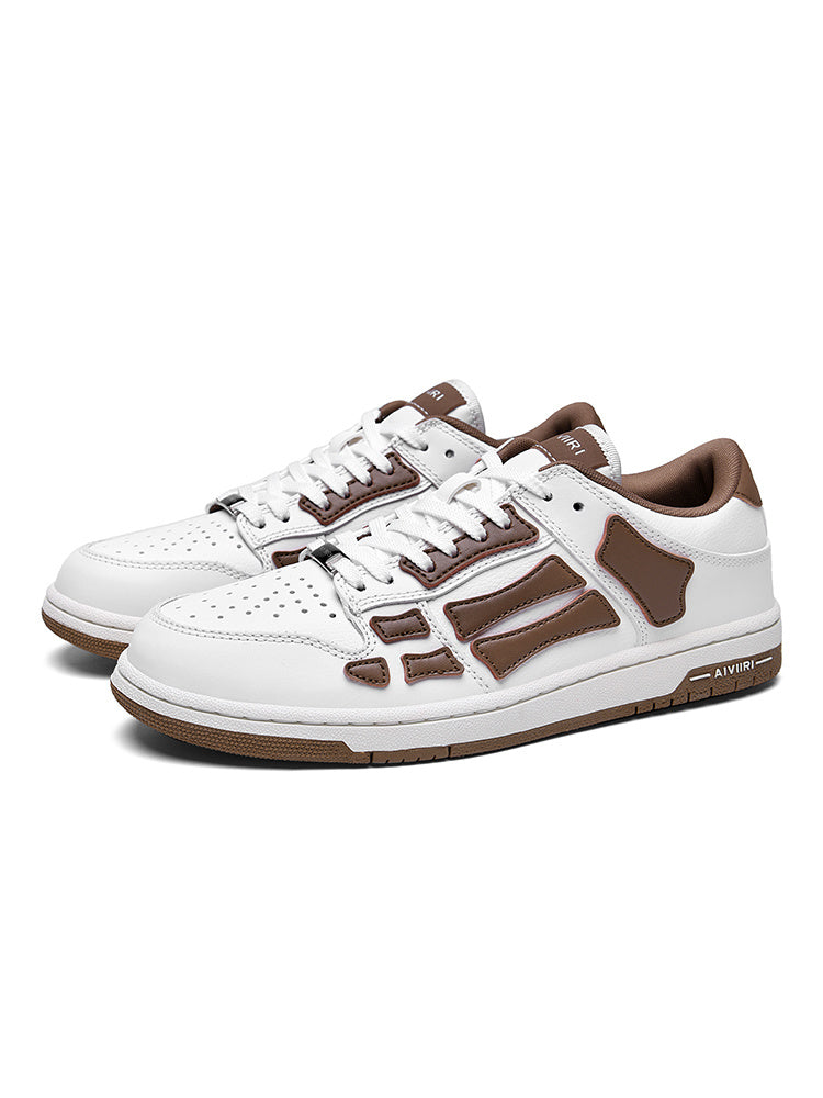 AIVIRI MFS003-126 Low-Top Sneakers in White and Brown - product image from the listing.