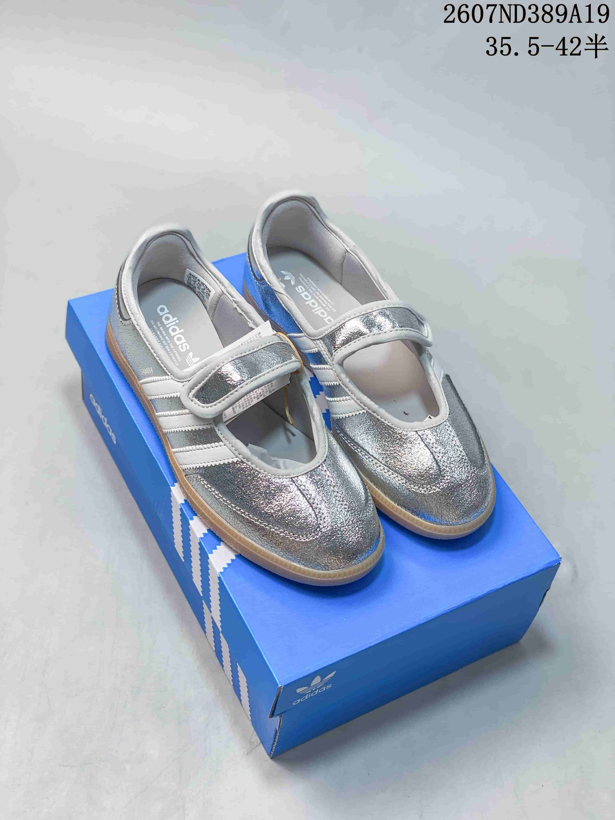 adidas Samba Jane Mary Jane Sneakers in Silver Blue Pink - product image from the listing.