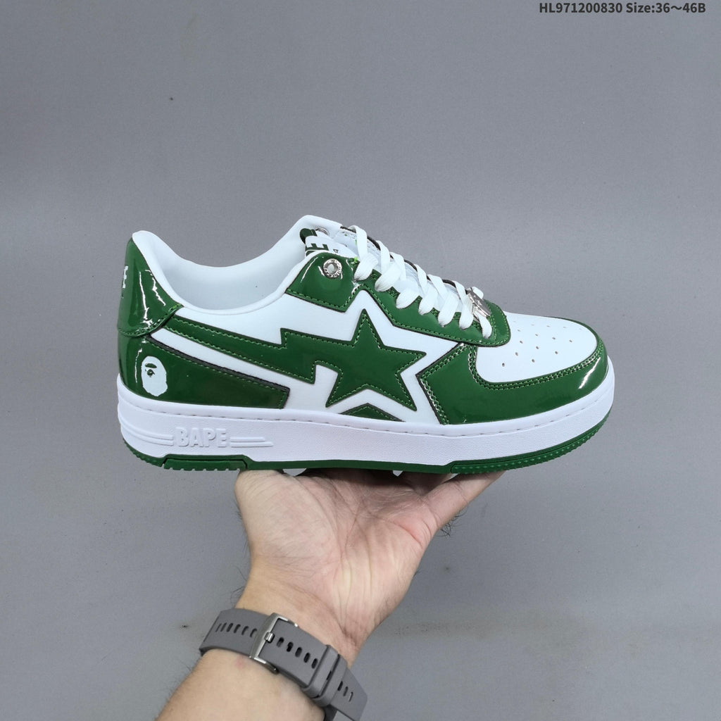 BAPE SK8 STA Low-Top Sneakers in Blue or in Green - product image from the listing.