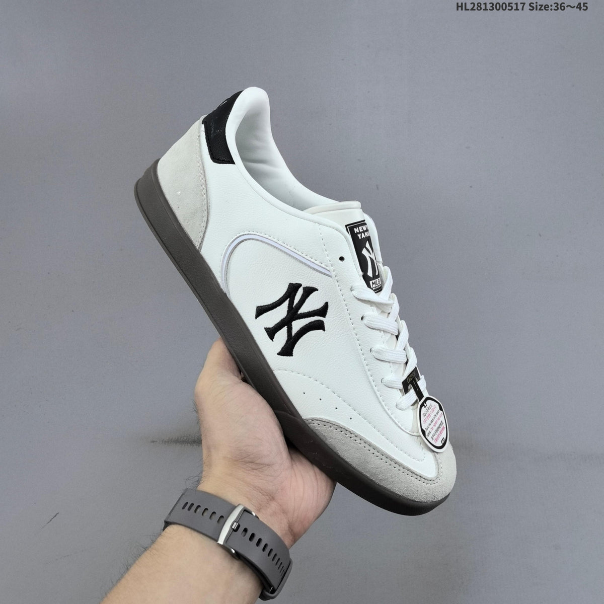 MLB Clubbie SD Low-Top Sneakers, in White and Green - product image from the listing.
