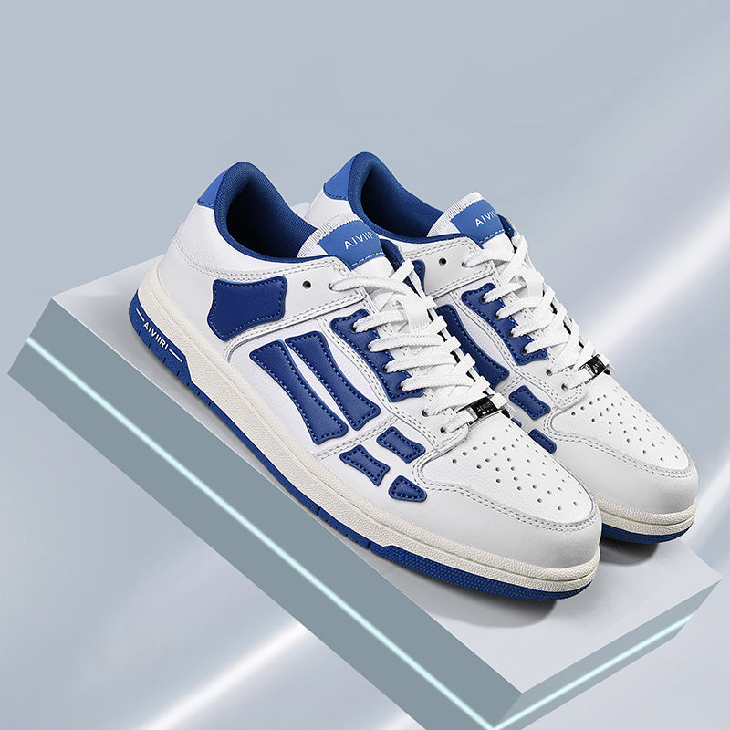 Low-Top Sneakers in White and Blue MFS003-123 - product image from the listing.