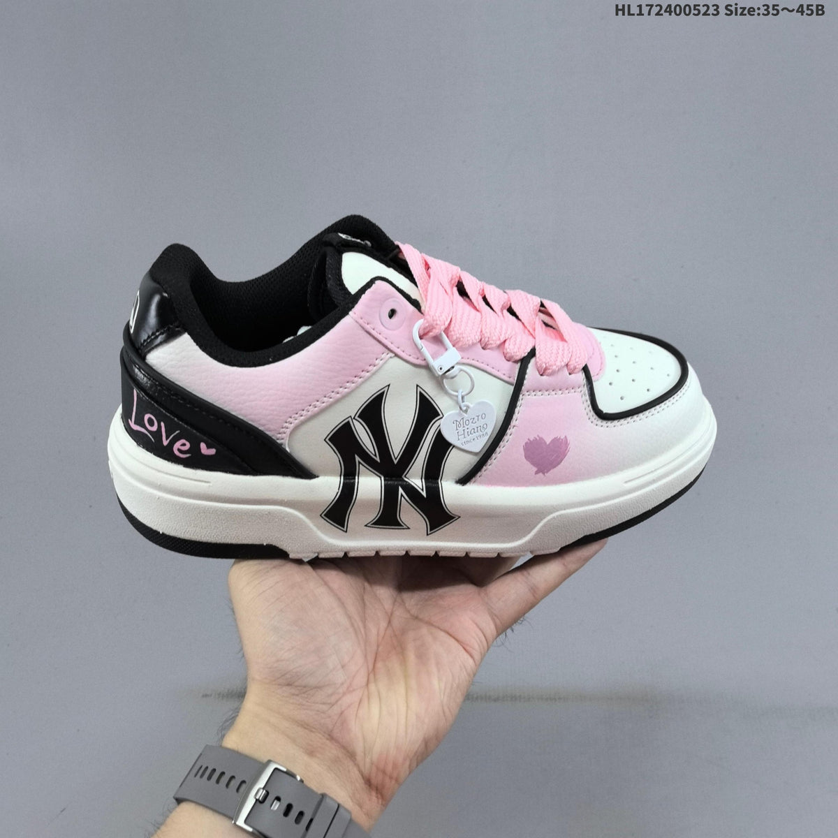 MLB Chunky Liner Low-Top Sneakers in Pink White Black - product image from the listing.