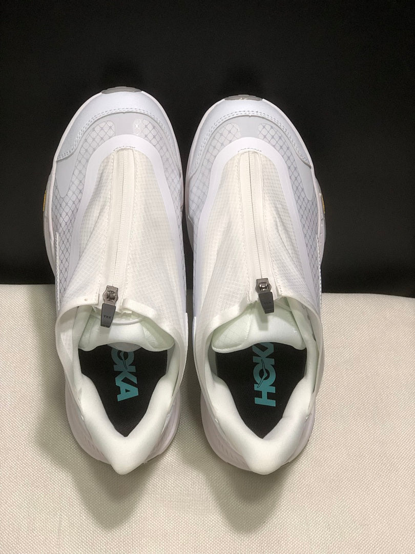 White HOKA Project Transport Zip Sneakers - product image from the listing.