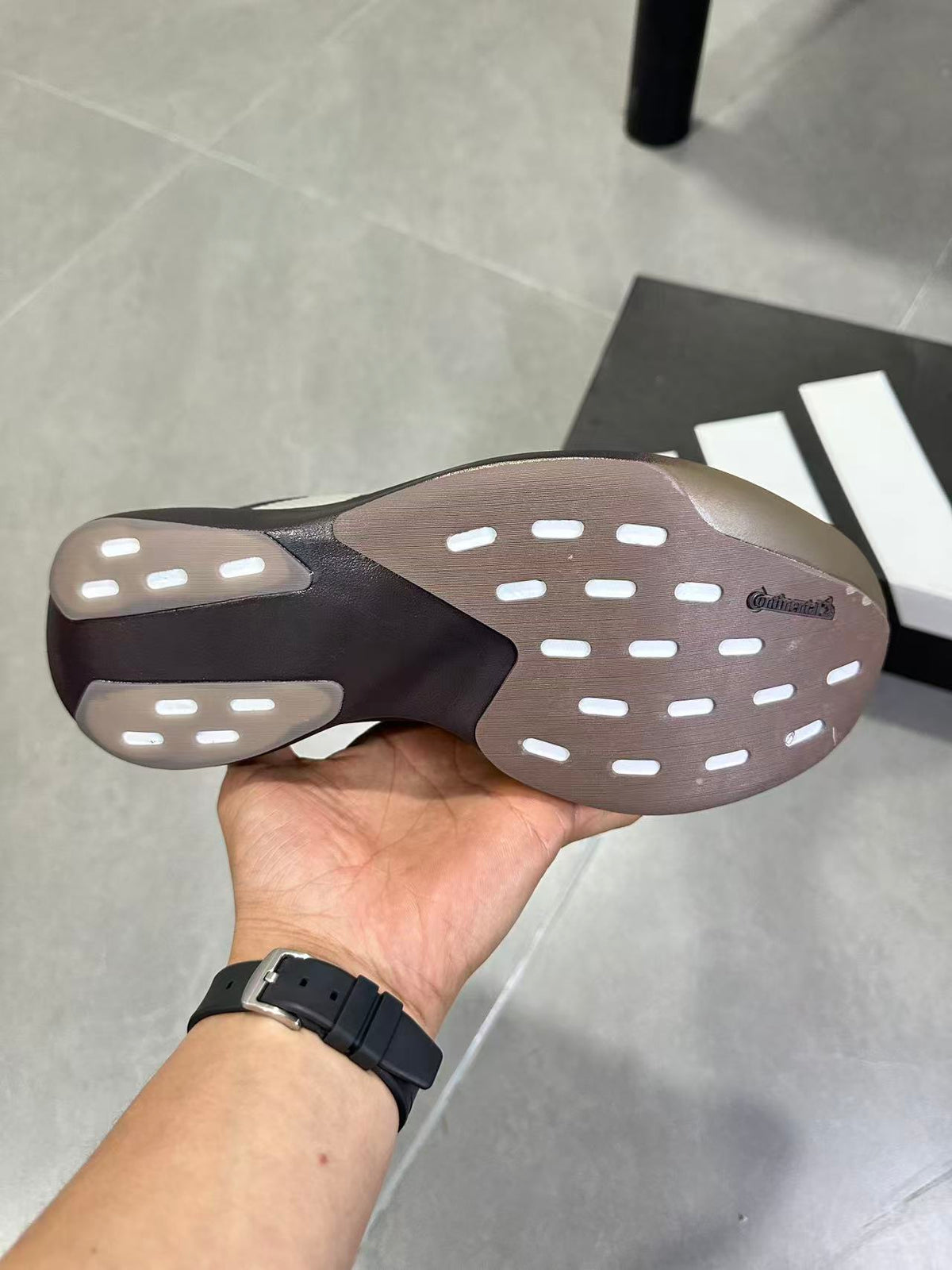 KJ2002 Gray Shoes for Running with White Stripes - product image from the listing.