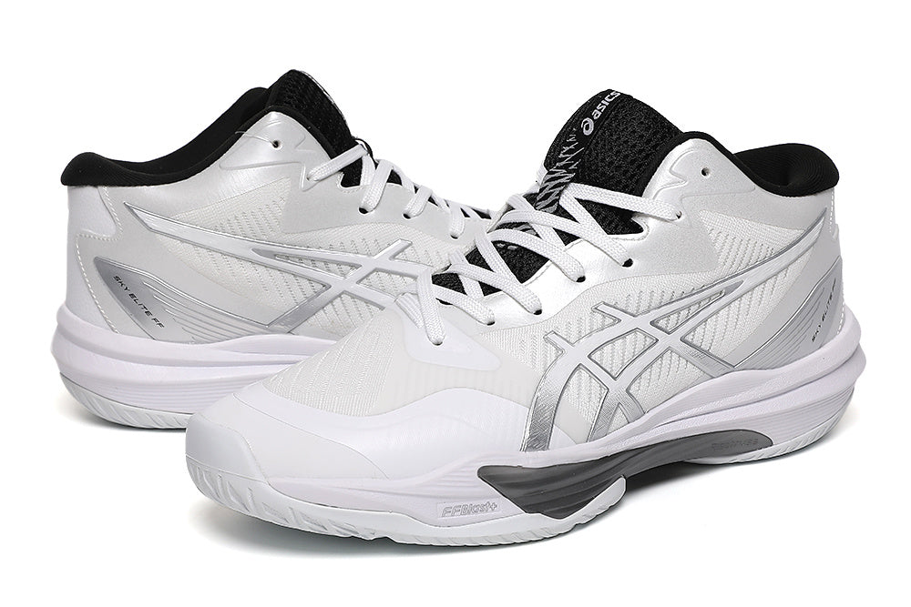 ASICS Sky Elite FF 3 White Silver Indoor Court Footwear - product image from the listing.
