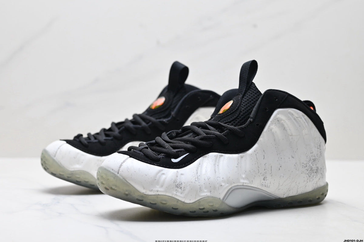 Nike Air Foamposite One Penny Sneakers in Black White Orange - product image from the listing.