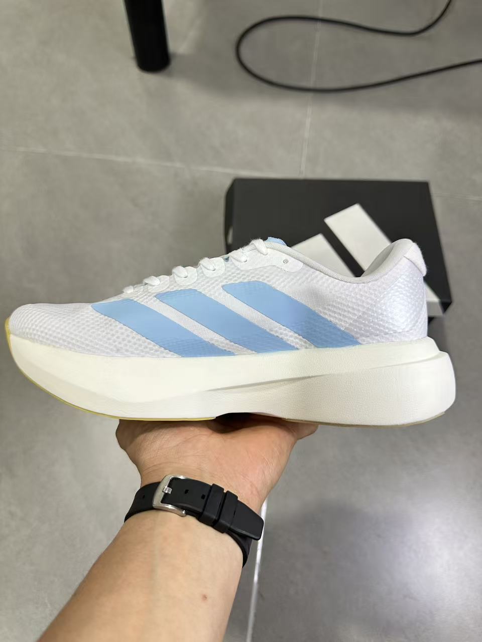 Adidas Lightstrike Pro Running Shoes in White Blue JQ4527 - product image from the listing.