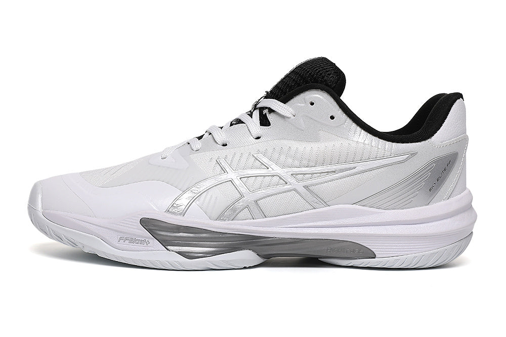 ASICS GEL-RESOLUTION 9 Tennis Shoes in White Silver Black - product image from the listing.