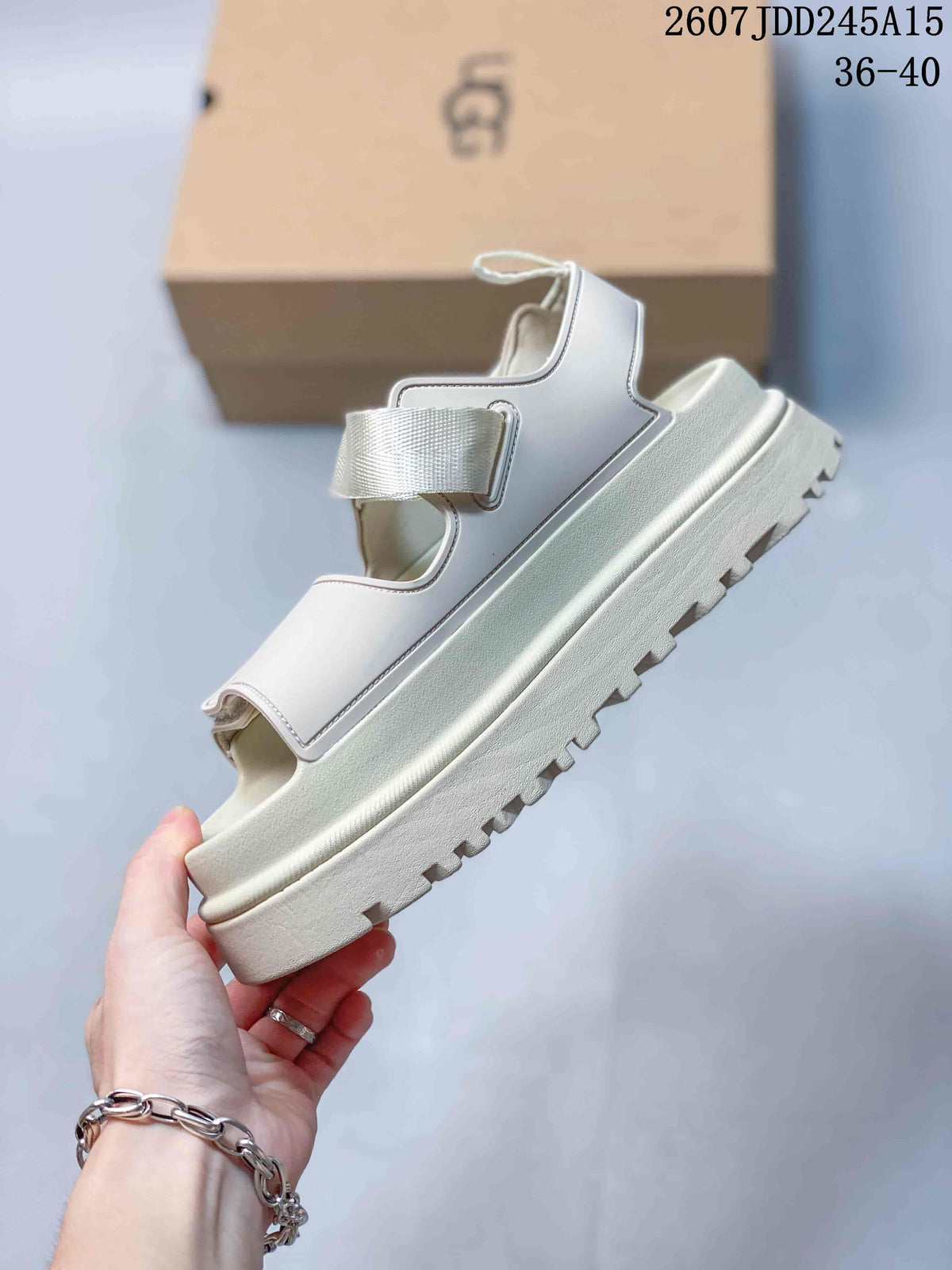 Women's UGG GoldenGlow Platform Sandals in White - product image from the listing.