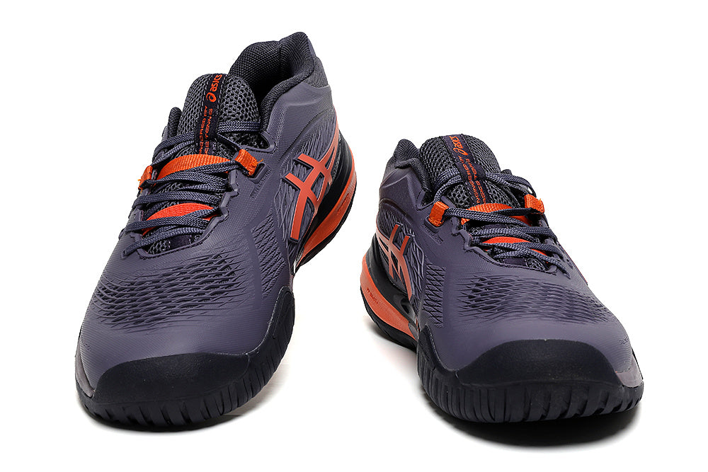 ASICS Gel-Resolution Tennis Shoes in Violet and Orange - product image from the listing.