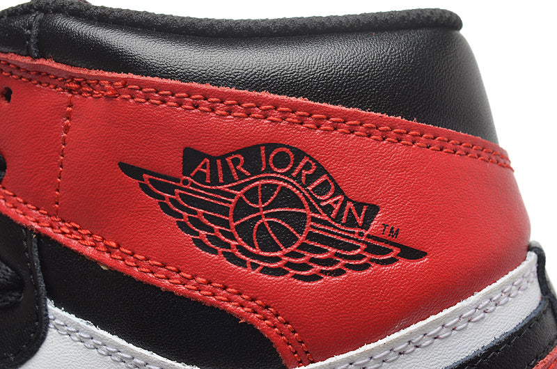 Jordan 1 High Sneakers in Black, in White and Red - product image from the listing.