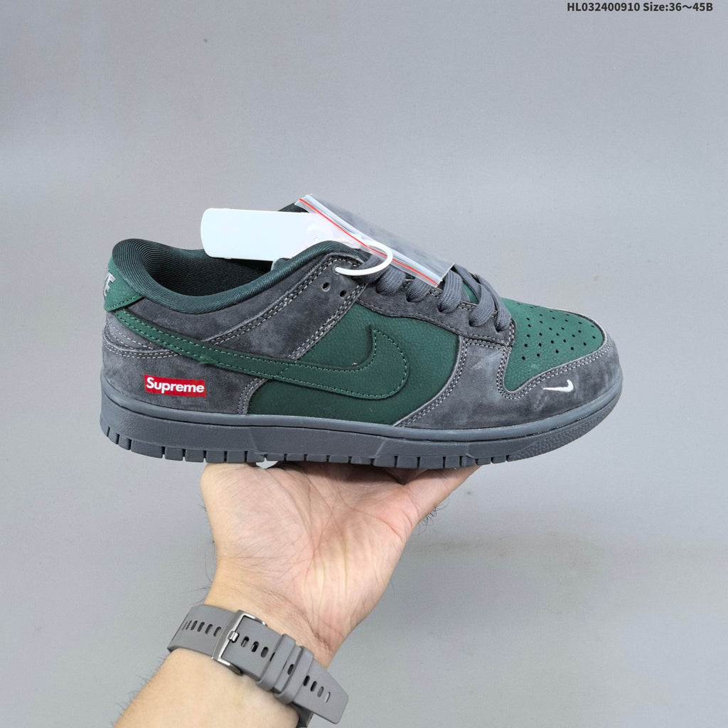 Nike Dunk SB Low Supreme Sneakers in Green Grey - product image from the listing.