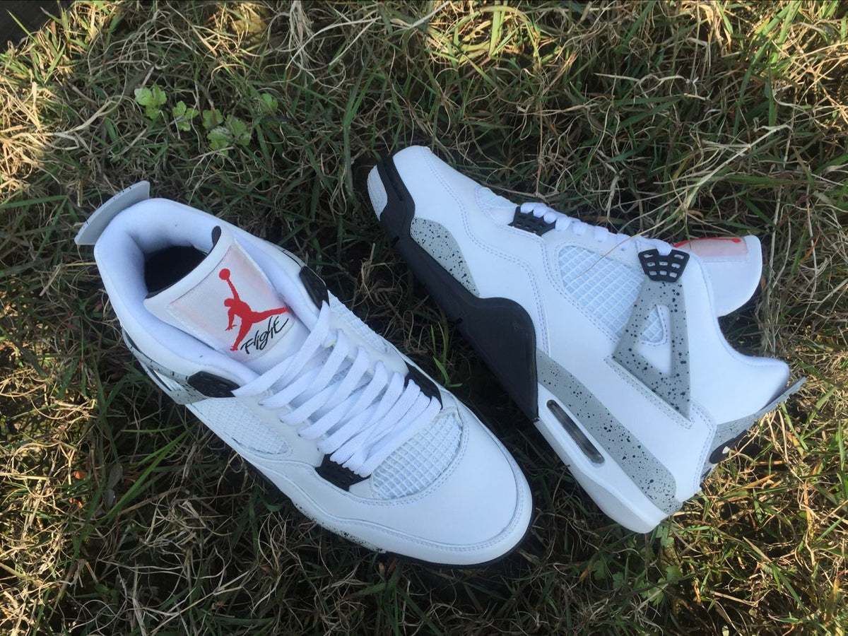 Men's Jordan 4 Retro White Cement Sneakers - product image from the listing.