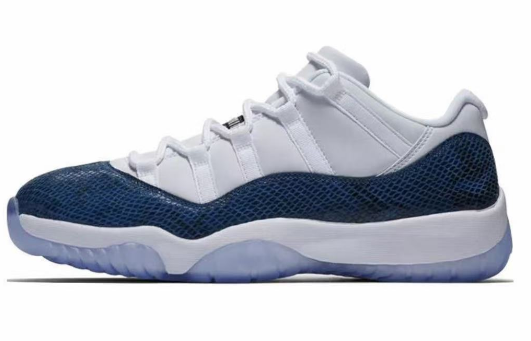 Air Jordan 11 Retro Low Blue Snake Sneakers CD6846-102 - product image from the listing.
