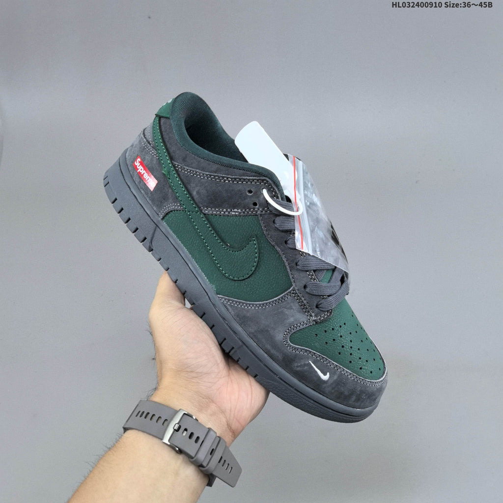 Nike Dunk SB Low Supreme Sneakers in Green Grey - product image from the listing.