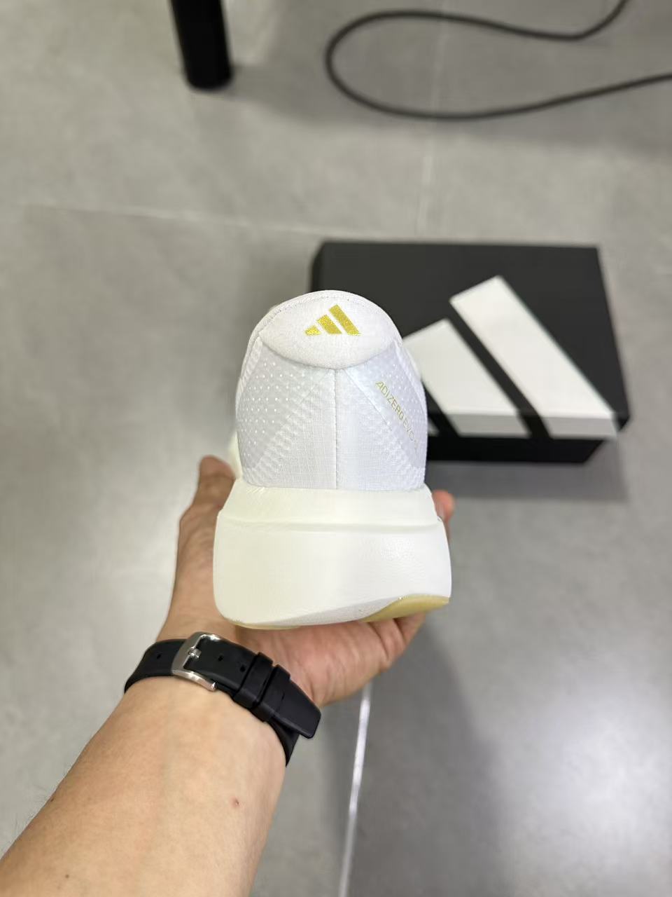 Adidas Lightstrike Pro Running Shoes in White Blue JQ4527 - product image from the listing.