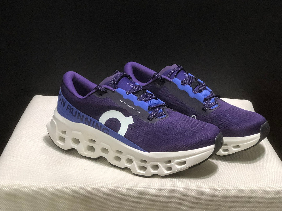 On Cloudmonster 3 Running Shoes, in Blue and Purple - product image from the listing.