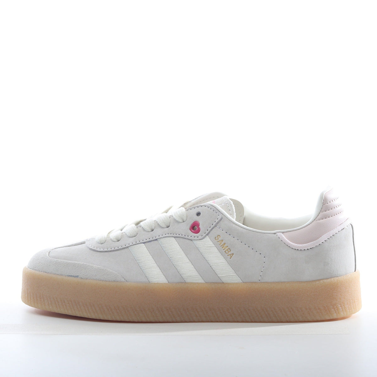 adidas Samba Vegan Platform Sneakers in White and Gum - product image from the listing.