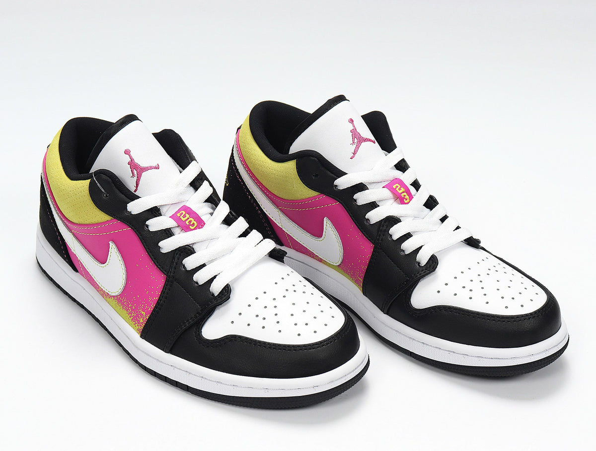 Jordan 1 Low Sneakers in Yellow Pink Black CW5564-001 - product image from the listing.