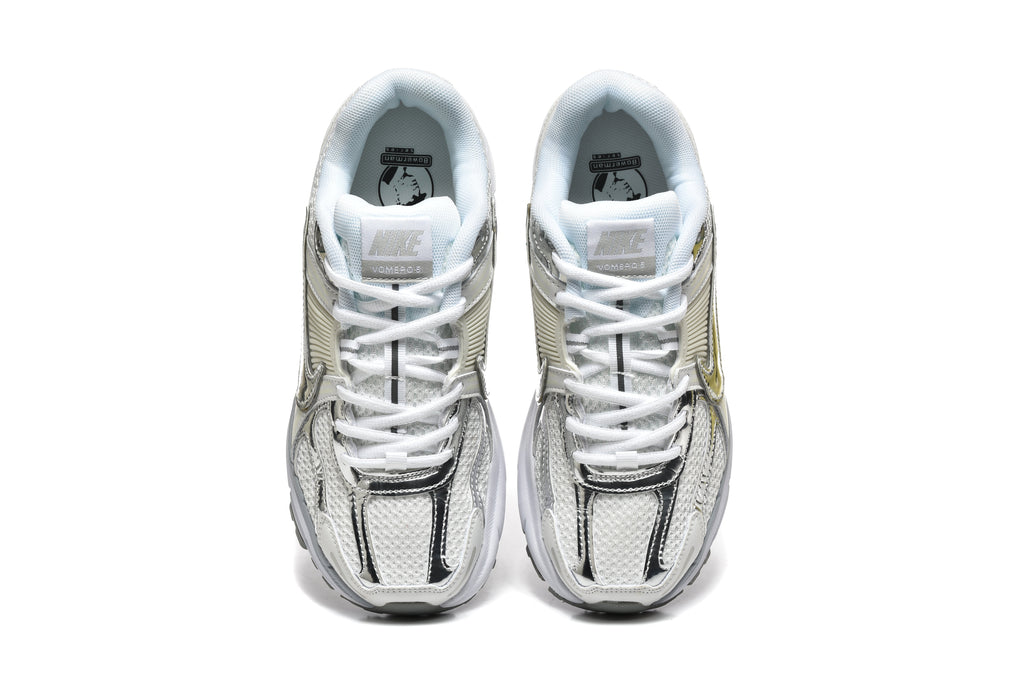 White and Silver Nike Vomero 5 Sneakers - product image from the listing.