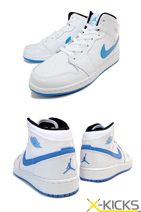 Air Jordan 1 High White and Royal Blue Sneakers - product image from the listing.