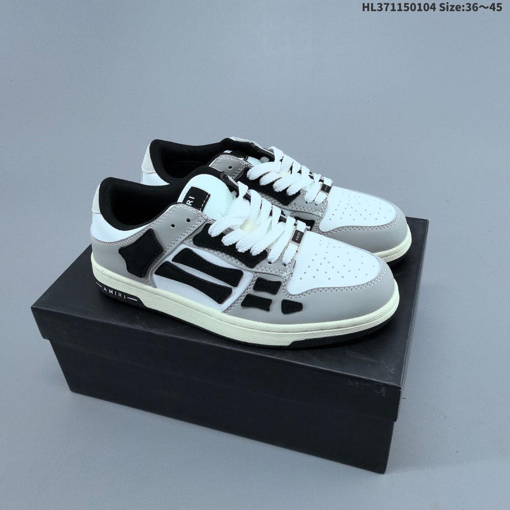 White and Blue AMIRI Skeleton Low-Top Sneakers - product image from the listing.
