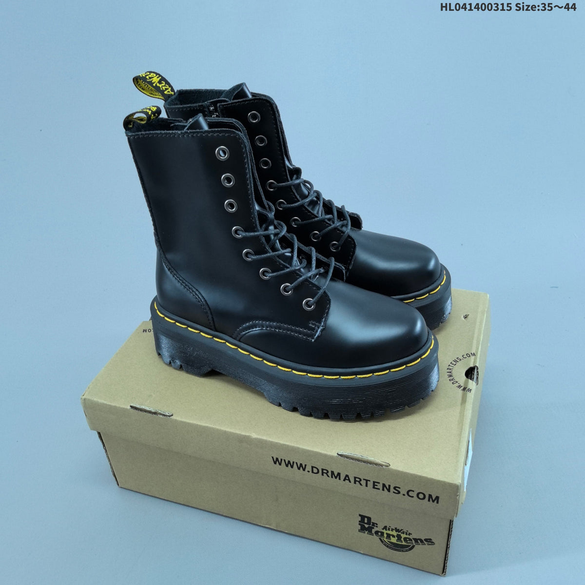 Black Platform Lace-Up Ankle Boots by Dr. Martens - product image from the listing.