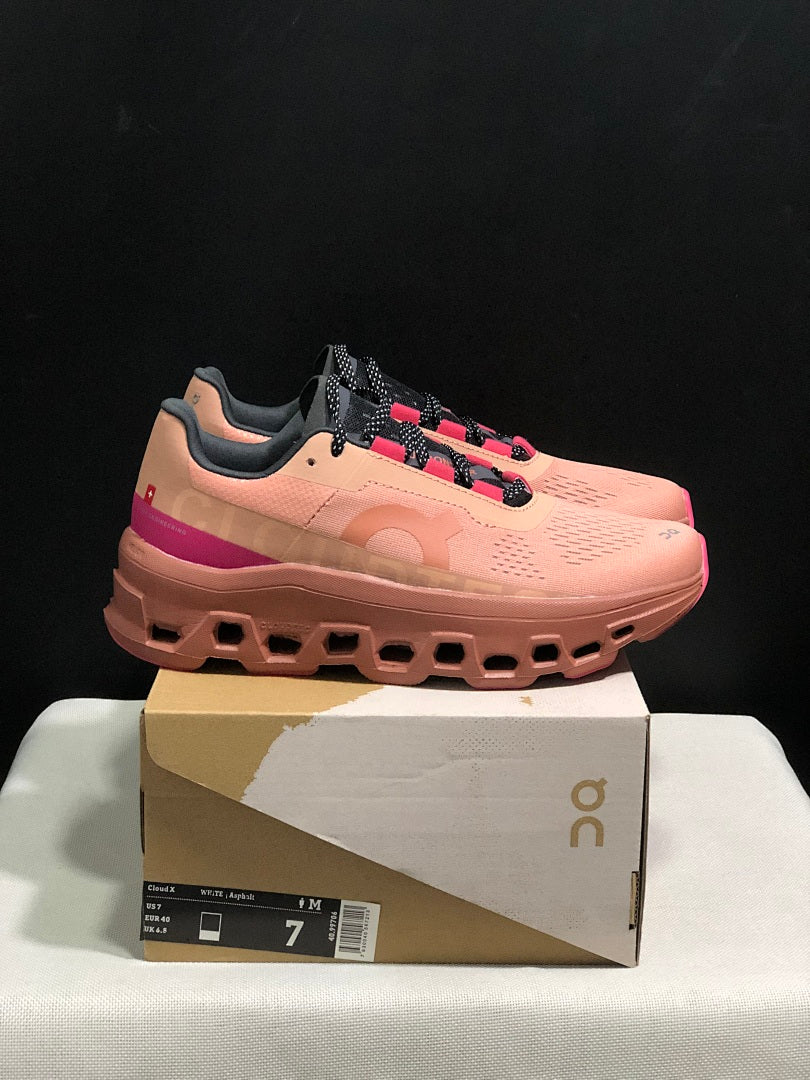 On Cloudmonster Running Sneakers in Pink - product image from the listing.
