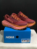 Burgundy and Pink HOKA Skyline Float X Trail Sneakers - product image from the listing.