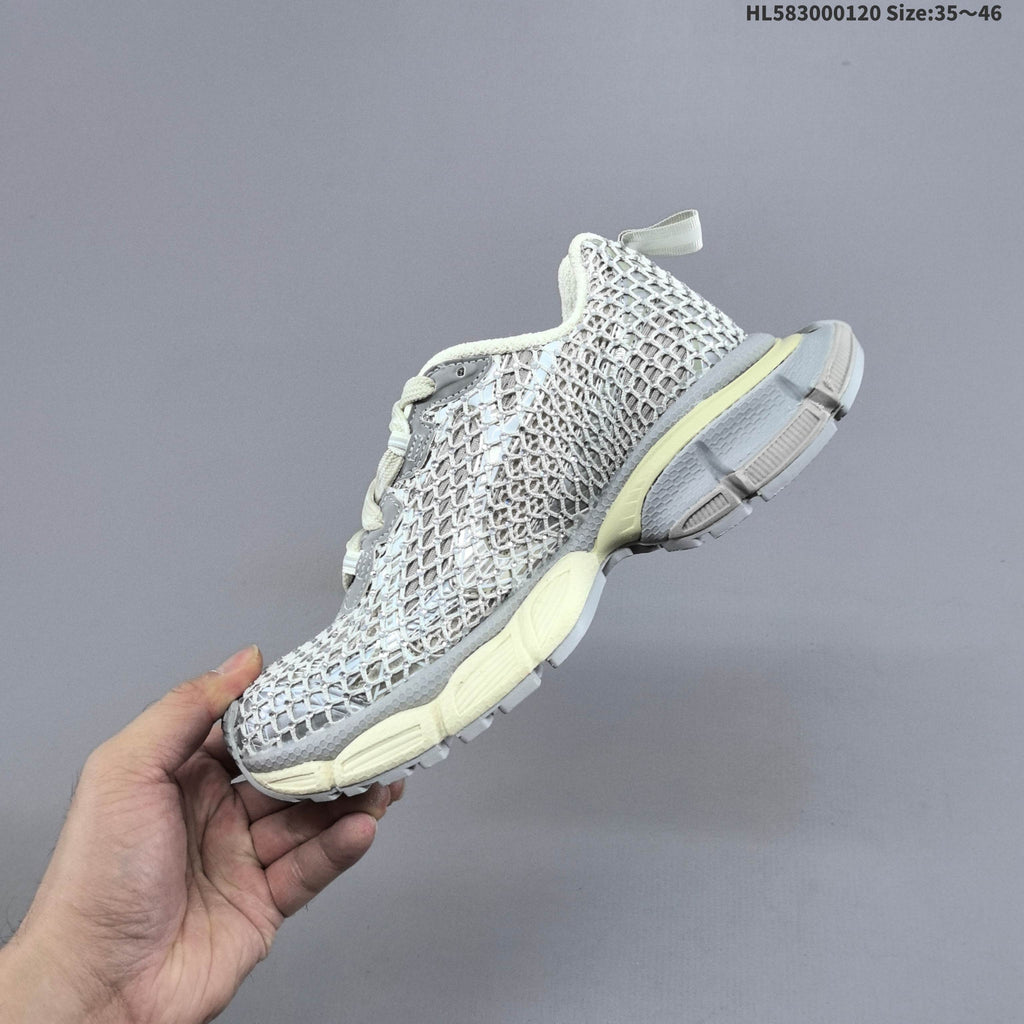 Gray Balenciaga 3XL Fishnet Low-Top Sneakers - product image from the listing.