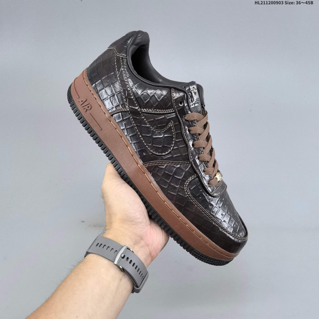 Dark Brown Nike Air Force 1 '07 Low Sneakers - product image from the listing.