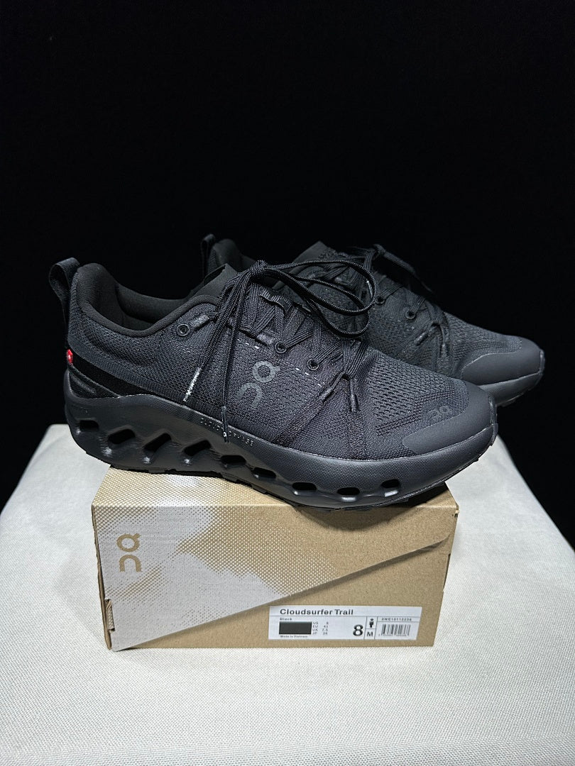 On Cloudsurfer Trail Trail Running Shoes in Black - product image from the listing.