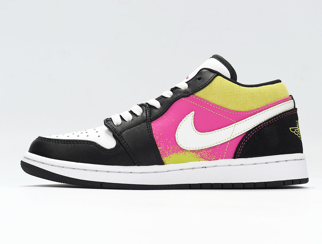 Nike Air Jordan 1 Low Sneakers in Yellow Pink Black CW5564-001 - product image from the listing.