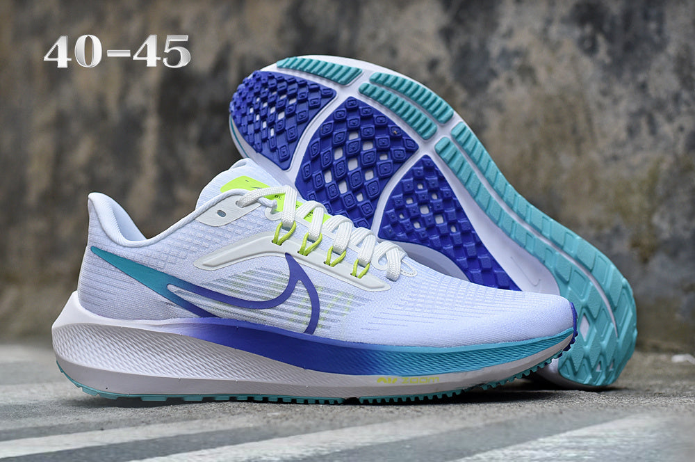 Nike White Turquoise Sneakers for Running with Violet Accents - product image from the listing.