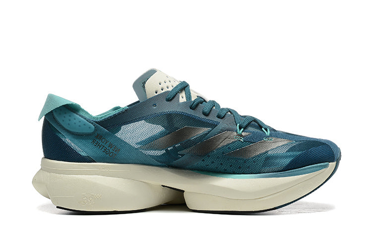 Adidas Adizero Adios Pro 3 Running Shoes in Blue Green - product image from the listing.