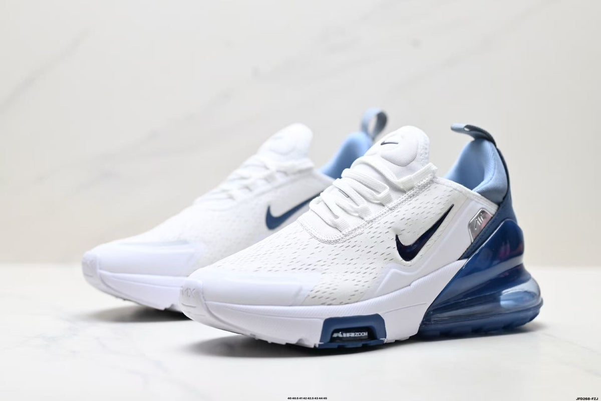 Nike Air Max 270 Sneakers in White and Deep Blue - product image from the listing.