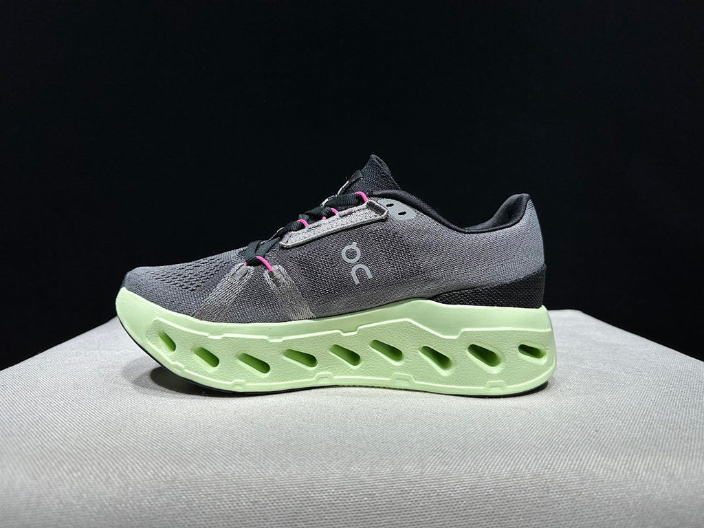 Gray and Lime On Cloud eclipse Running Shoes - product image from the listing.
