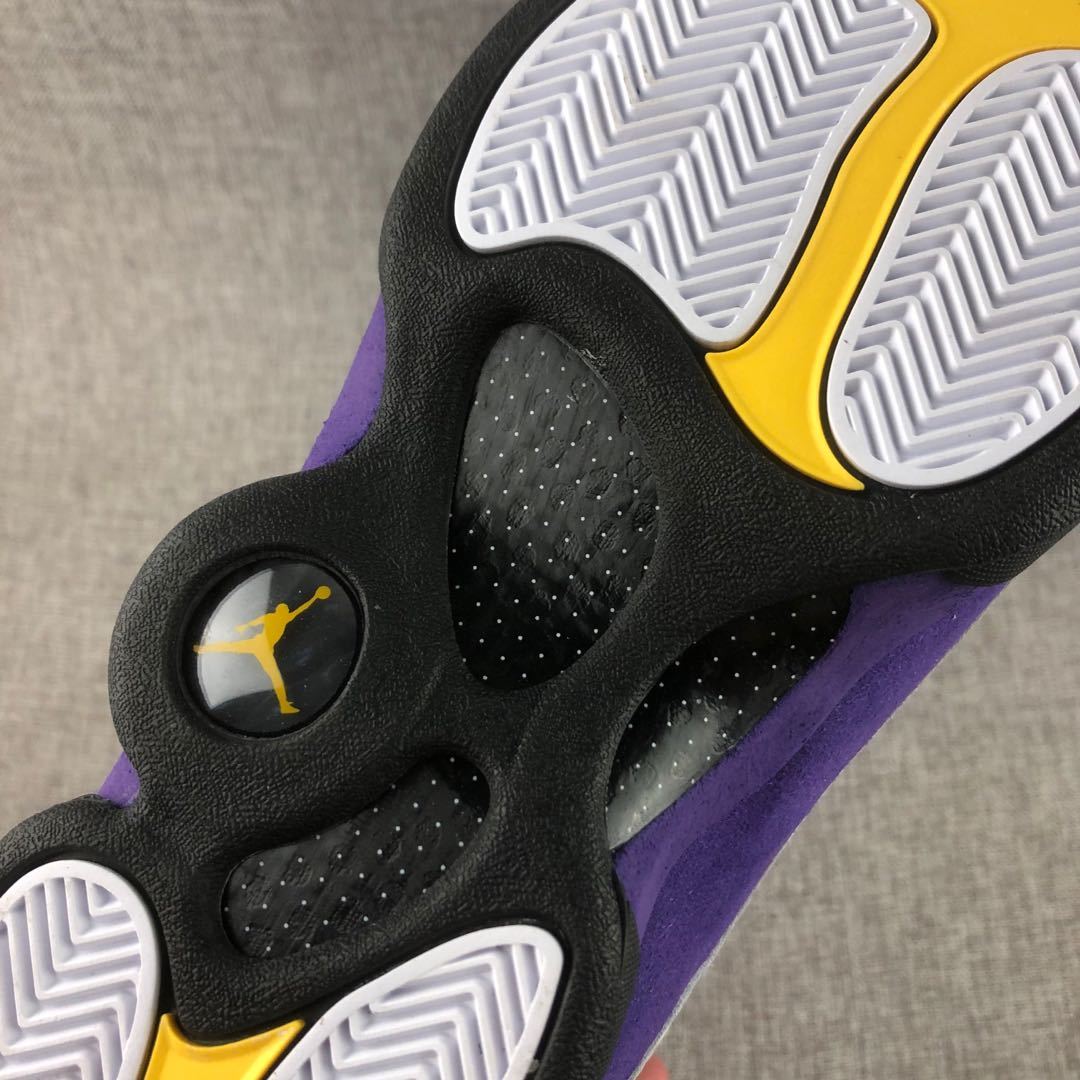 Air Jordan 13 Lakers Sneakers White Purple 414571-105 - product image from the listing.