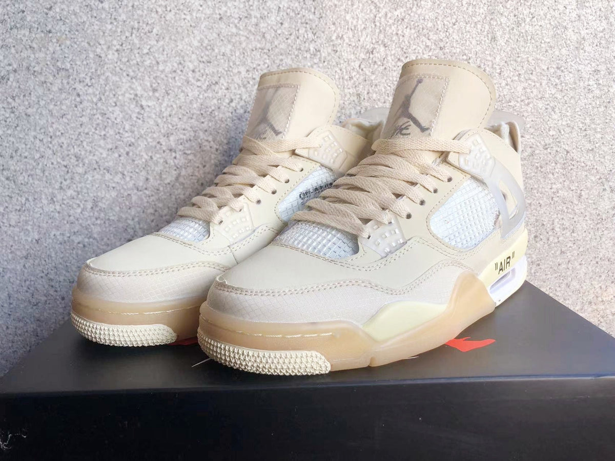 Jordan 4 Sneakers in Off-White Sail - product image from the listing.